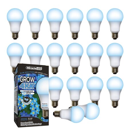 Miracle Led 4KK Pro-Pack Indoor Grow Light Bulb, 4000K Blue Spec. Replace 150W Grow Bulbs, 18PK 801861
